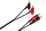 Hosa CRA-202PB dual RCA to piggyback RCA stereo interconnect cable connectors close-up