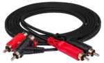 Hosa CRA-202PB dual RCA to piggyback RCA stereo interconnect cable with connectors visible