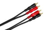 Hosa CRA-203AU stereo interconnect cable showing dual RCA connectors and cable construction detail