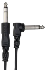 Hosa CSS-103 balanced interconnect cable showing 1/4 inch TRS connectors and cable jacket detail