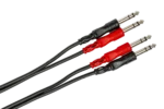 Hosa CSS-203 dual 1/4 inch TRS stereo interconnect cable with gold-plated connectors and professional construction