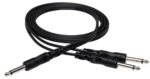 Hosa CYP-105 Y cable with single 1/4 inch TS input and dual 1/4 inch TS outputs, 5 foot length