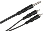 Hosa CYR-101 Y cable showing 1/4 inch TS connector and dual RCA connectors