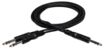 Hosa CYS-103 Y cable with single 1/4 inch TRS input and dual 1/4 inch TRS outputs, 3 foot length