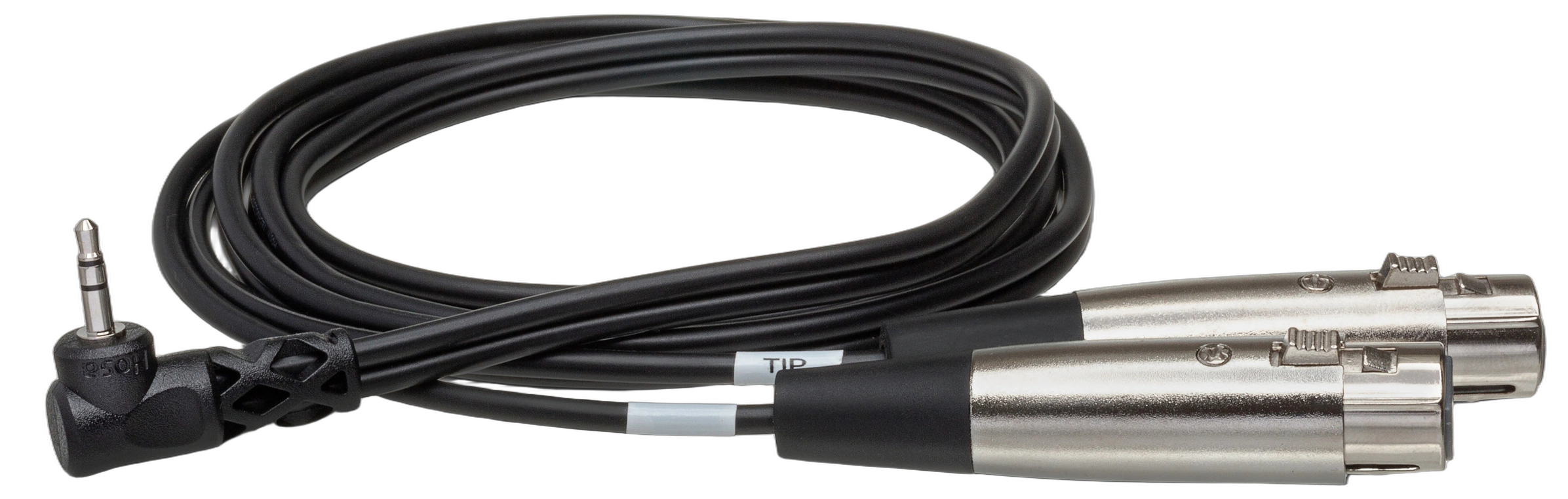 Hosa CYX-401F Camcorder Microphone Cable XLR TRS Hosa CYX-401F dual XLR female to 3.5mm TRS camcorder microphone cable with connectors visible