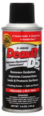 Hosa D5S-6 CAIG DeoxIT 5% contact cleaner 5 oz spray bottle front view