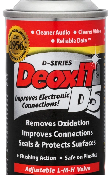 Hosa D5S-6 CAIG DeoxIT 5% contact cleaner 5 oz spray bottle front view