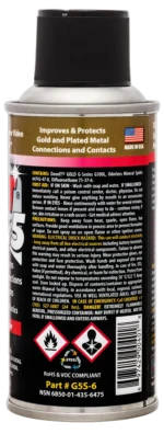 Hosa G5S-6 DeoxIT GOLD contact enhancer spray being applied to audio connector contacts