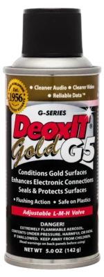 Hosa G5S-6 CAIG DeoxIT GOLD 5% contact enhancer spray bottle 5 oz front view