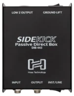 Hosa DIB-443 Sidekick passive DI box showing rear XLR output and ground lift switch