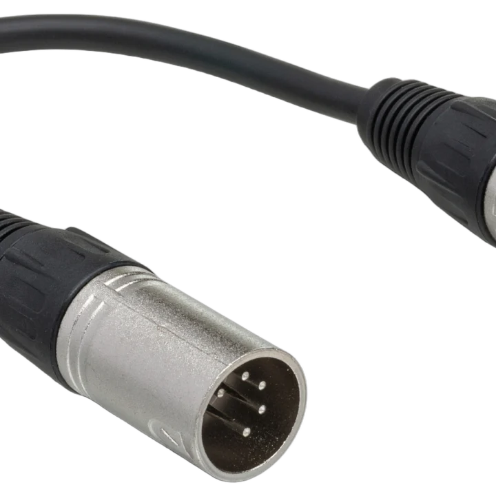 Hosa DMX-106 DMX512 adapter with XLR5 male to XLR female connectors, 6-inch cable