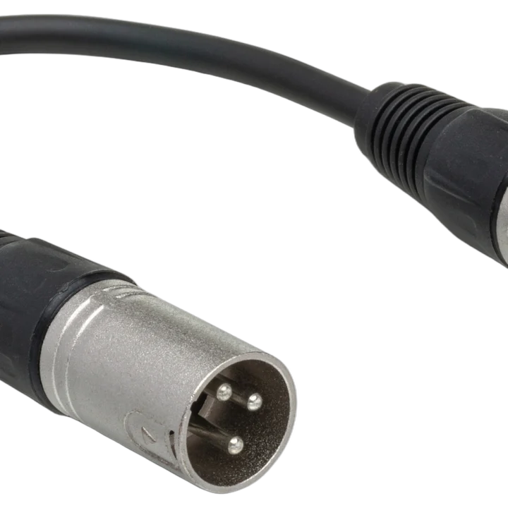 Hosa DMX-306 DMX512 adapter with XLR male to XLR5 female connectors, 6-inch cable