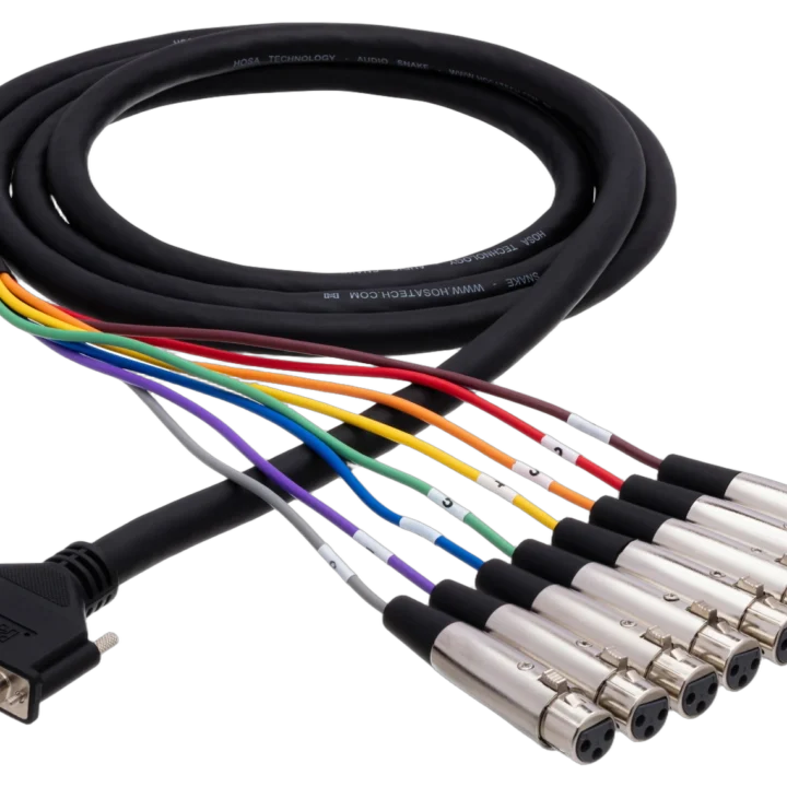 Hosa DTF-805 balanced snake cable with XLR female and DB25 connectors, 5 meter length