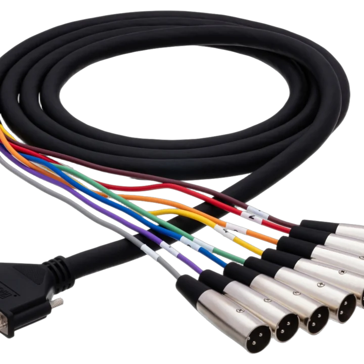 Hosa DTM-804 balanced snake cable with DB25 connector and XLR male ends, 4 meter length