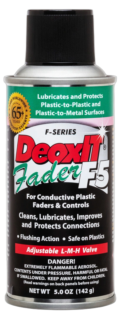 Hosa F5S-H6 DeoxIT FaderLube Spray Cleaner Hosa F5S-H6 CAIG DeoxIT FaderLube 5% spray bottle 5 oz front view
