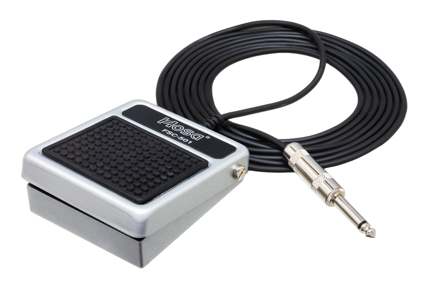 Hosa FSC-501 Footswitch Latching Control Pedal Hosa FSC-501 latching footswitch pedal with durable construction and professional audio control