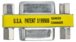 Hosa GGC-451 VGA coupler connected between two VGA cables in professional AV installation