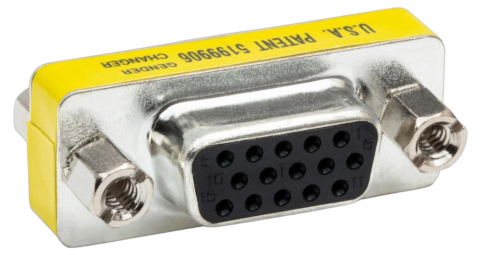 Hosa GGC-451 VGA Coupler DE15 Connector Hosa GGC-451 VGA coupler with dual DE15 female connectors for video cable extension