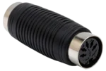 Hosa GMD-108 MIDI coupler with dual 5-pin DIN connectors for professional audio connectivity
