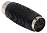 Hosa GMD-108 MIDI coupler with dual 5-pin DIN connectors for professional audio setup