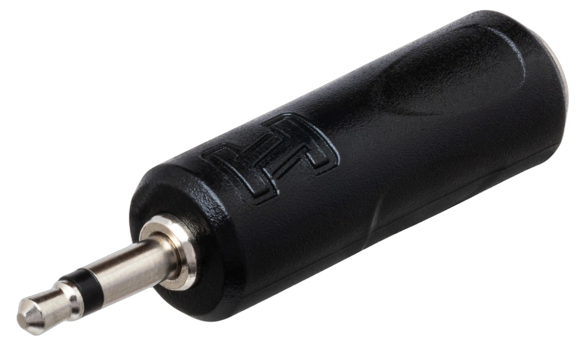 Hosa GMP-113 1/4 TS to 3.5mm TS Adapter Hosa GMP-113 audio adapter with 1/4 inch TS jack and 3.5mm TS connector