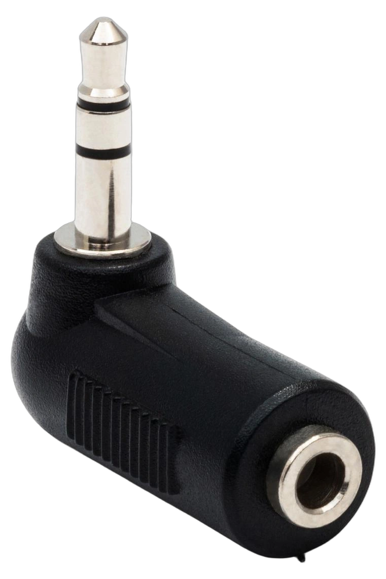 Hosa GMP-272 Right-Angle Adapter 3.5mm TRS Connector Hosa GMP-272 right-angle 3.5mm TRS adapter with gold-plated connectors and angled design
