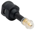 Hosa GOP-490 fiber optic adapter with Toslink and mini-Toslink connectors, front view