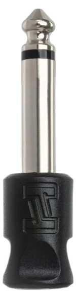 Hosa GPM-179 adapter connected between 3.5mm headphone jack and 1/4 inch instrument cable