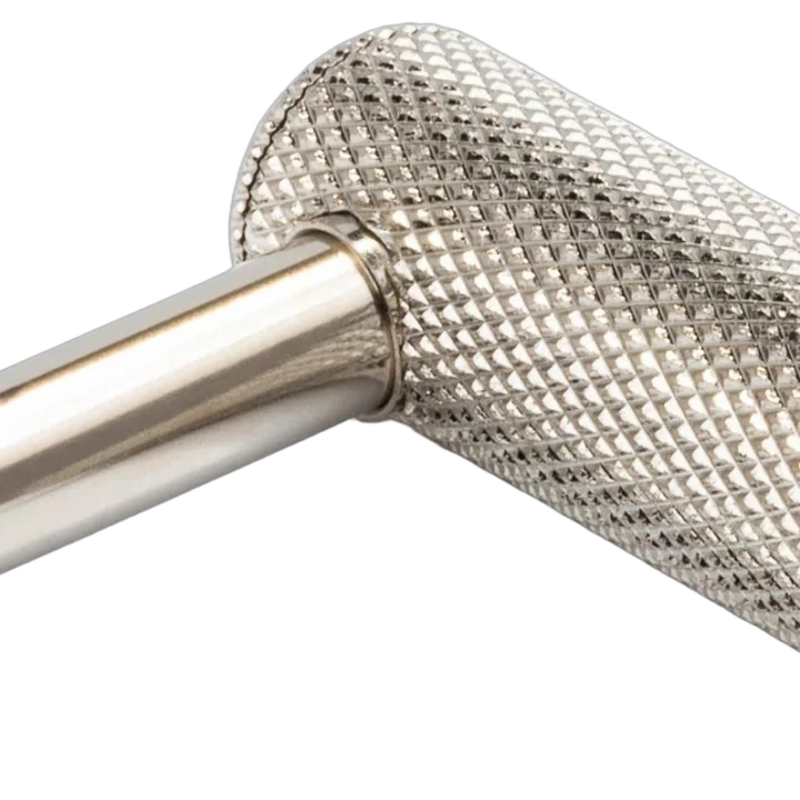 Hosa GPP-151 right-angle adapter with 1/4 inch TS connectors, front product view