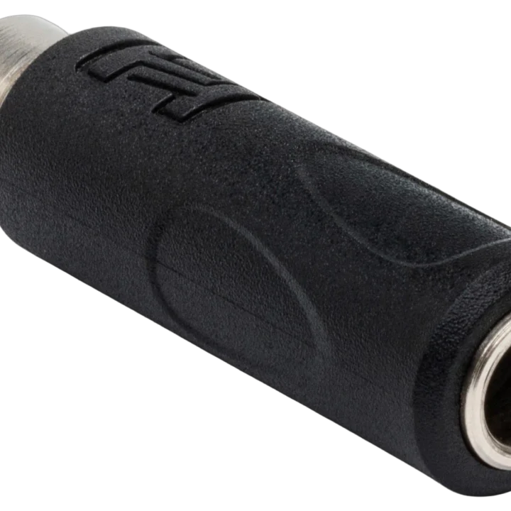 Hosa GPR-104 adapter showing 1/4 inch TS jack and RCA connectors with gold-plated contacts