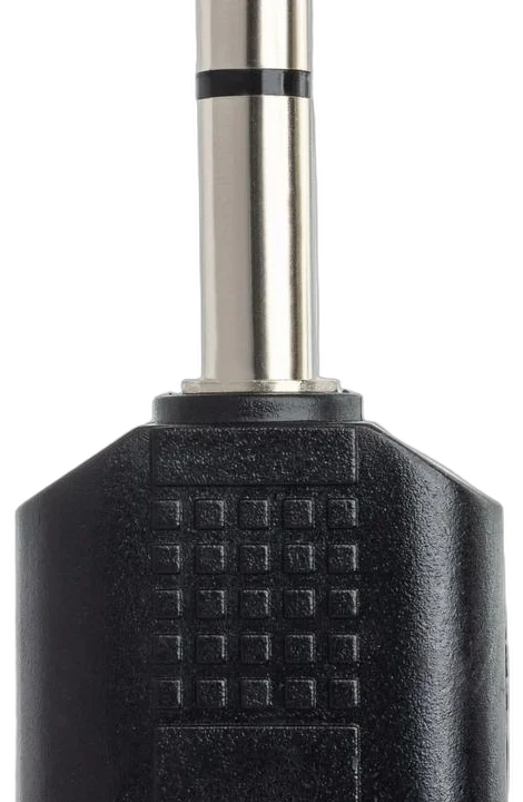 Hosa GPR-484 dual RCA to 1/4 inch TRS adapter connected to audio equipment in studio setup