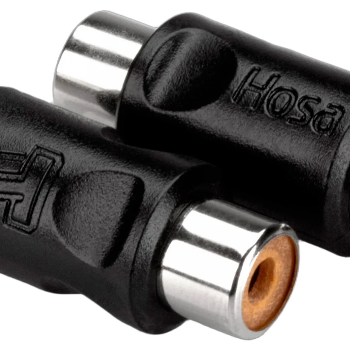 Hosa GRA-101 RCA to RCA coupler connectors, two-piece gold-plated adapter set