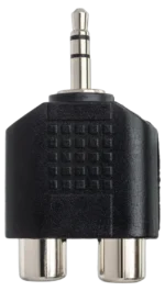 Hosa GRM-193 dual RCA to 3.5mm TRS adapter connected between audio equipment