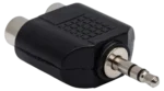 Hosa GRM-193 dual RCA to 3.5mm TRS adapter with gold-plated connectors and black housing