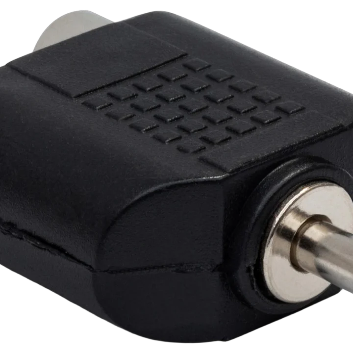 Hosa GRM-193 dual RCA to 3.5mm TRS adapter with gold-plated connectors and black housing