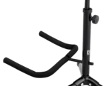 Hosa GST-437 traditional-style guitar stand holding electric guitar in studio application