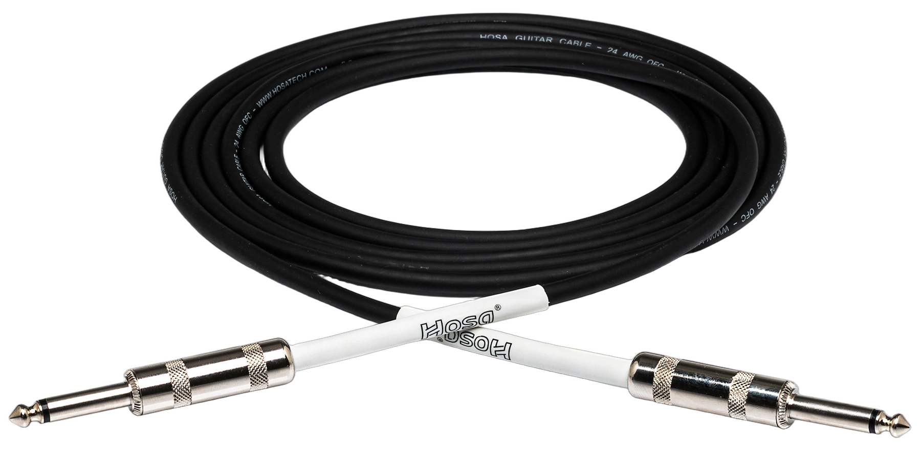 Hosa GTR-205 Guitar Cable 5ft Straight Connectors Hosa GTR-205 guitar cable with straight connectors, 5-foot length, professional audio cable