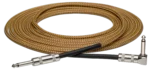 Hosa GTR-518 tweed guitar cable with straight connectors, 18-foot length detail shot