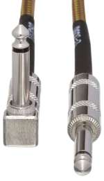 Hosa GTR-518 18-foot tweed guitar cable with straight connectors, side profile view