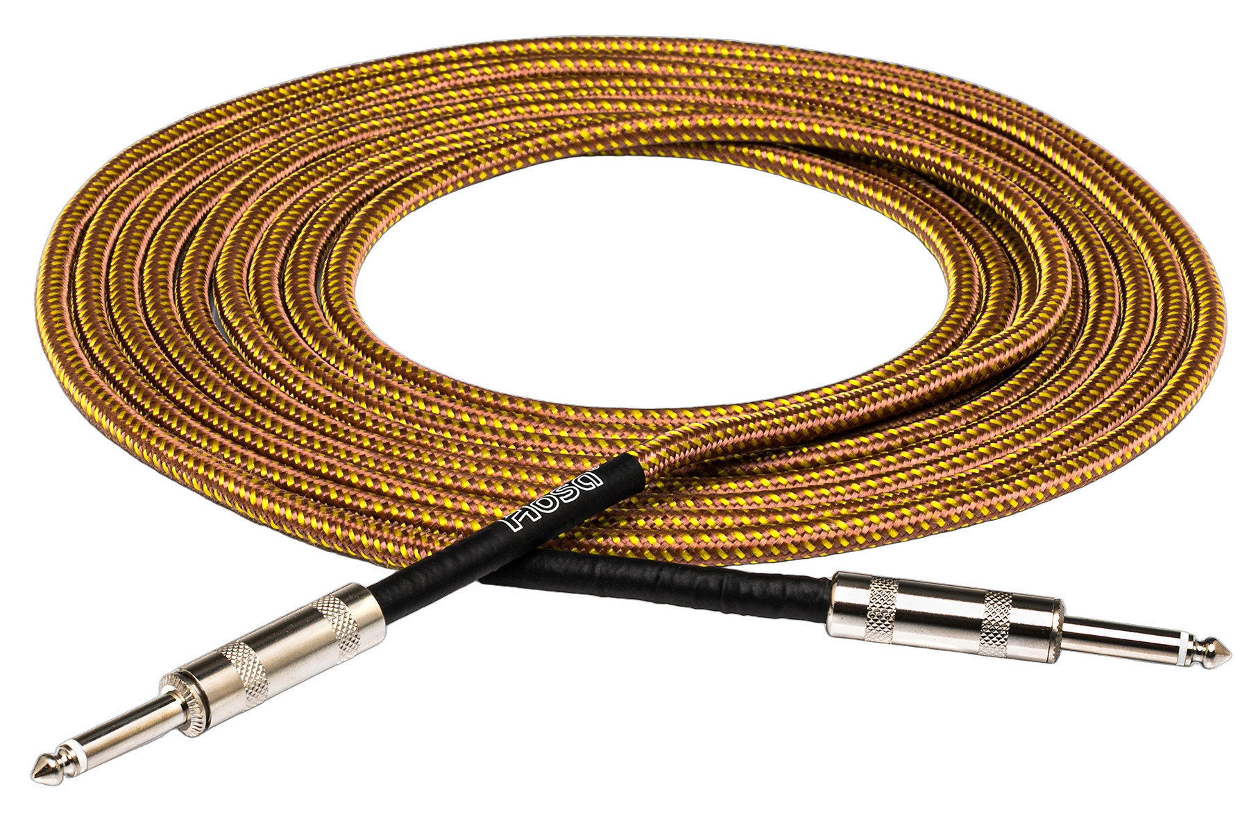 Hosa GTR-518R Tweed Guitar Cable 18ft Straight Right-angle Hosa GTR-518R tweed guitar cable with straight to right-angle connectors, 18 feet
