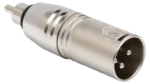 Hosa GXR-135 adapter showing XLR male connector and RCA female connectors with gold-plated contacts