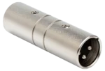 Hosa GXX-144 XLR male to male gender changer connector with gold-plated contacts and professional audio coupling