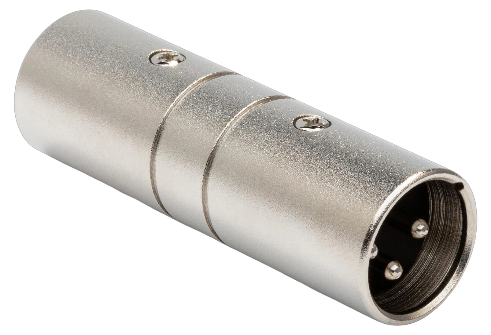 Hosa GXX-144 XLR Gender Changer Male to Male Hosa GXX-144 XLR male to male gender changer adapter connector front view