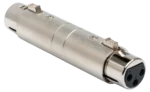 Hosa GXX-145 XLR female to female gender changer connector with gold-plated contacts and professional audio coupling