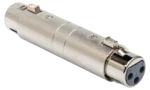 Hosa GXX-145 XLR female to female gender changer adapter connector front view