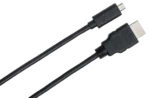 Hosa HDMM-406 high-speed HDMI cable showing micro HDMI connector and standard HDMI connector detail