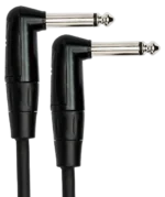 Hosa HGTR pro guitar patch cable showing Neutrik right-angle connectors and shielded construction detail