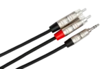 Hosa HMR-010Y stereo breakout cable with 3.5mm TRS and dual RCA connectors highlighted