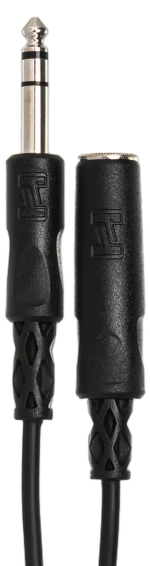 Hosa HPE-310 10-foot headphone extension cable with 1/4 inch TRS connectors close-up detail