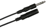 Hosa HPE-310 headphone extension cable showing 1/4 inch TRS connectors and cable construction